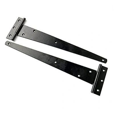 Image of Merriway BH01989 (2 Pcs) Light Duty Strap Tee Hinge, Black Japanned 300mm (12 inch) Pack of 2 Pieces