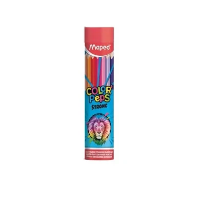 Image of Maped Strong Color&#039;Peps Coloured Pencils 24 Ultra Resistant and Ergonomic Colouring Metal Tube