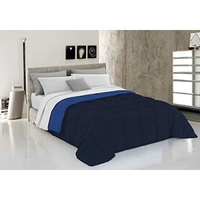 Image of Italian Bed Linen Winter Quilt Elegant,170 x 260 cm,Dark Blue/Royal