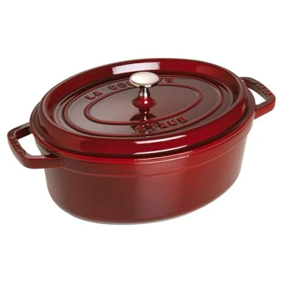 Image of Staub Cast Iron Roaster/Cocotte, Oval 29 cm, 4.25 L, Grenadine