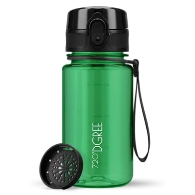 Image of 720DGREE Water Bottle Kids 350ml “uberBottle“ crystalClear +Sieve BPA Free Tritan, Leakproof, Reusable Drinking Waterbottle for Children from 2 Years, Kindergarten, School, Playground