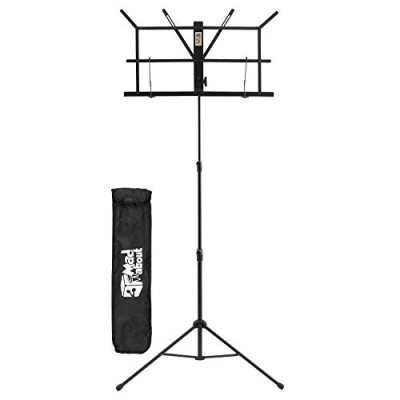 Image of Mad About MS02 Folding Music Stand Easy Portable Sheet Holder with Carry Bag, Black