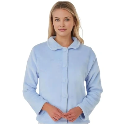 Image of INSIGNIA Womens Luxury Supersoft Fleece Bed Jackets Short Gowns Tops (UK, Numeric, 24, 26, Regular, Blue)