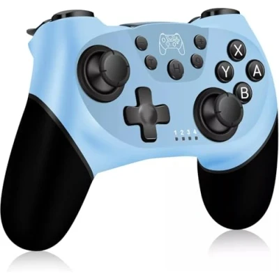 Image of Snugome Wireless Controller for Switch/Lite/OLED Pro Switch Remote Joystick Gamepad Supports Wake up, Gyro Axis, Turbo, Dual Vibration and Screenshot Function (Blue)