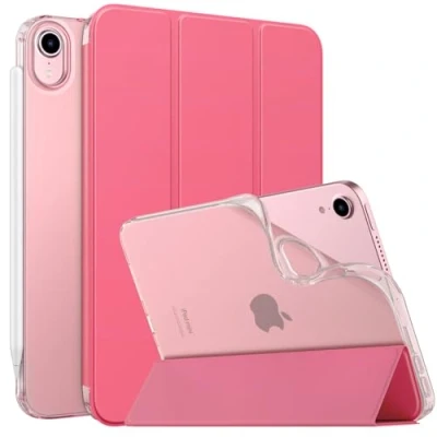 Image of MoKo Case Fit New iPad Mini 7 (A17 Pro) 2024, 6th Generation 2021 (8.3 inch), 6 Case, Soft TPU Translucent Frosted Back Cover for 7th, Watermelon Red