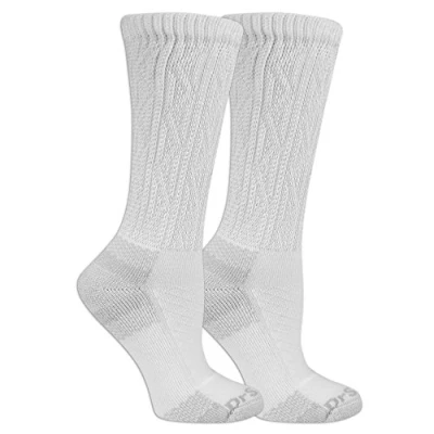 Image of Dr. Scholl&#039;s Women&#039;s Advanced Relief 2 Pair Crew Socks Casual, White/Gray, Shoe Size: 8 UK (Pack of 2)