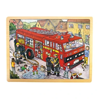 Image of Bigjigs Toys Tray Puzzle Fire Engine