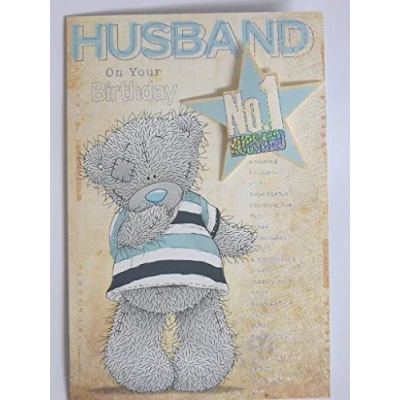 Image of HUSBAND on your Birthday Medium Carte Blanche Tatty Teddy Me to You Card