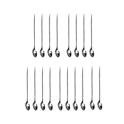Image of PNJB, Latte Glass Ice Cream Sundae Coffee Spoons Stainless Steel Long Handle 20cm, Ideal for Sundae, Cream, Dessert, Iced &amp; Tea (18PCS)