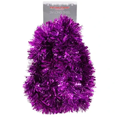 Image of Christmas Concepts® 3m / 9.8ft Chunky/Fine Tinsel Decoration (Purple)