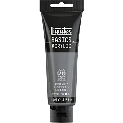 Image of Liquitex Basics Acrylic, 118 ml Tube Neutral Grey 5