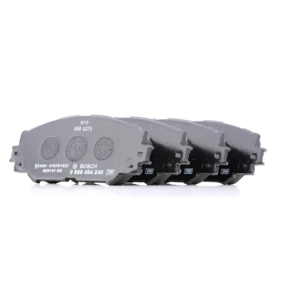 Image of 0446502310, 446512610, 446542160 Brake pad set BOSCH 0 986 494 240 Low Metallic TOYOTA: Urban Cruiser, Auris Hatchback, Prius Plus