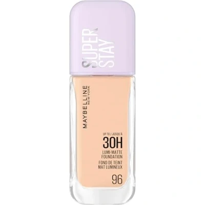 Image of Maybelline New York Super Stay up to 30H Lumi Matte Foundation, Medium Full Coverage, Vegan Formula*, Amino Acids, Niacinamide, Vitamin E Shade 96