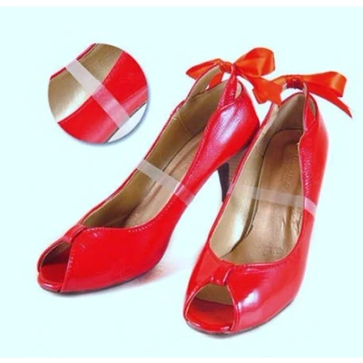 Image of 2 Pairs Clear Invisible High Heel Shoe Straps Mules Slips Ons Transparent Women Insoles