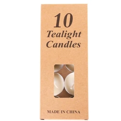 Image of 10 PCS Tealight Candles 2 Hours Burning Time Rainbow Colour Unscented Tea Lights Candles, White