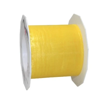 Image of C.E. Pattberg Sheer Organza Ribbon Yellow, 27 Yards Gift Wrap Ribbon, 2.8 inches Width, Accessories for Decoration &amp; Handicrafts, Presents, Every Occasion
