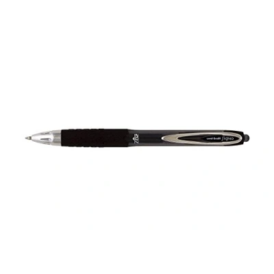 Image of Uni ball SigNo 207 Gel Rollerball Pen Retractable Fine 0.7mm Tip 0.5mm Line Black Ref 9004600 [Pack of 12]