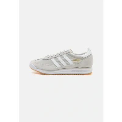 Image of adidas Originals SL 72 Unisex Trainers, Size: 3.5, Grey one/footwear white/crystal white Leather and textile
