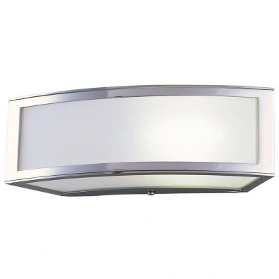Image of Duna E27 Flush Wall Lamp 1 Light E27, Polished Chrome, White Acrylic