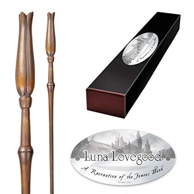 Image of The Noble Collection Luna Lovegood Character Wand 13.3in (34.5cm) Harry Potter With Name Tag Film Set Movie Props Wands