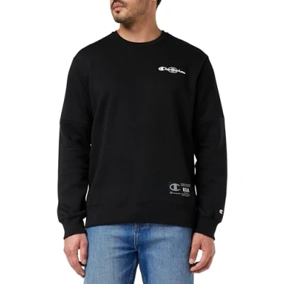 Image of Champion Men&#039;s Legacy Basketball Powerblend Fleece Crewneck Sweatshirt, Nero/Grigio Monumento, S UK