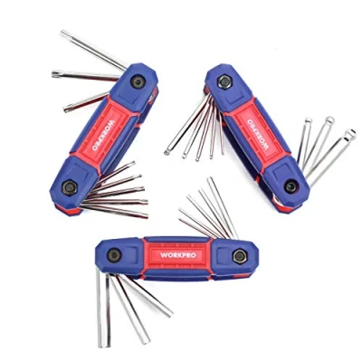 Image of WORKPRO 24PC Folding Hex Key Set, Metric Ball End and Keys, Torx Hexagonal Wrench Set for Bikes Automobile Machinery Repair