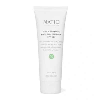 Image of Natio Australia Aromatherapy Daily Defence Face Moisturiser with SPF 50, 100 ml Moisturising Sunscreen for Broad Spectrum