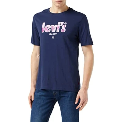 Image of Levi&#039;s Men&#039;s Ss Relaxed Fit Tee T Shirt, Poster Logo Naval Academy, S