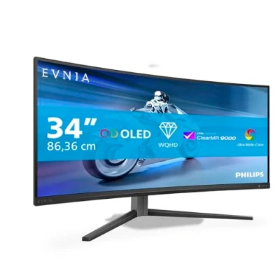 Image of Philips Evnia 34M2C6500/00 computer monitor 86.4 cm (34&quot;) 3440 x 1440 pixels Wide Quad HD QDOLED Grey