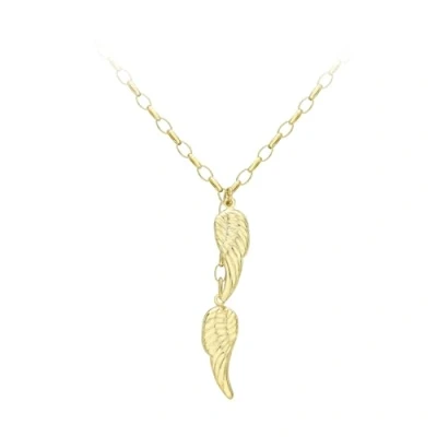Image of Carissima Gold Women&#039;s 9ct Yellow Angel Wings Chain Necklace of 46cm/18&quot;