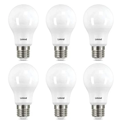 Image of Linkind LED E27 Screw Bulb, 8.2W (60W Equivalent), Warm White 2700K A60 Edison Energy Saving Light Bulbs,806 Lumens, Frosted, ERP, CE Certified,Non Dimmable, Pack of 6