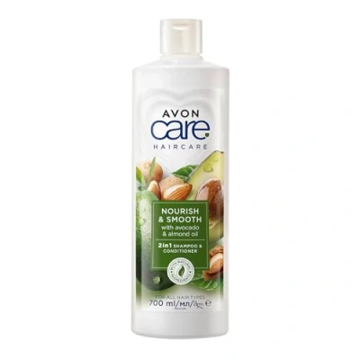 Image of Avon Care Nourish &amp; Smooth 2 in 1 Shampoo Conditioner Infused with avocado and almond oil
