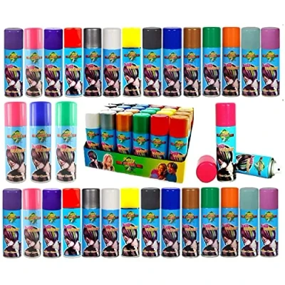 Image of Party Success Temporary Hair Colour Spray Wash Out 125ml (Fluorescent Orange)
