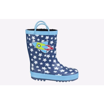 Image of Cotswold Childrens Unisex Sprinkle Wellingtons Junior Navy Size UK 4.5 Infant