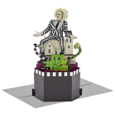 Image of Hallmark Paper Wonder Beetlejuice Birthday Pop Up Card (It&#039;s Showtime!)