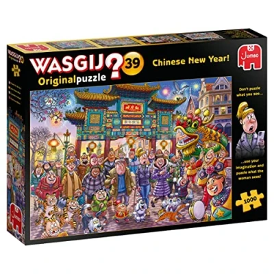 Image of Wasgij Original 39, Chinese New Year 1000 Piece Jigsaw Puzzles for Adults Fun, Challenging &amp; Brainteasing Puzzle Uncover the 100% Recycled Cardboard 1000pcs Jumbo