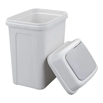 Image of Eudokky 7 Liters Waste Bin, Swing Lid Trash Plastic Rubbish Can