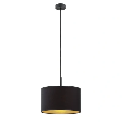 Image of Karin Cylindrical Pendant Ceiling Light Black With Golden Mean, Structure