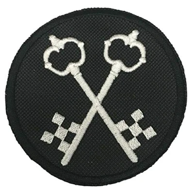 Image of Smartbadge® Masonic Crossed Keys Embroidered Sew/Iron on Patch Badge (A)