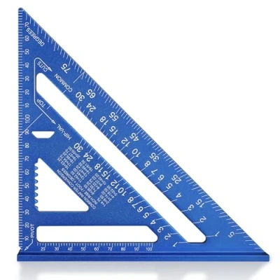 Image of WORKPRO 7&#039;&#039; Aluminum Speed Square, Set Square 180mm, Carpenters Rafter Angle Aluminium, Alloy Precision Layout Measuring Tool for Carpenters, Engineers