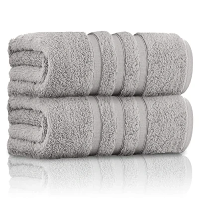 Image of GC GAVENO CAVAILIA Bath Sheets Towels 550 GSM Extra Large Towle Set Washable &amp; Water Absorbent Bathroom Egyptian Cotton Sheet, Silver
