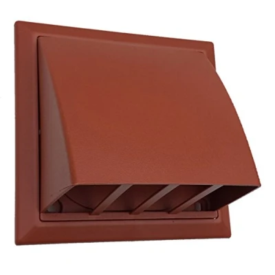 Image of Cowl with Non Return Flap 100mm, 125mm, 150mm, 110x54mm (110x54mm, Terracotta) Includes Stainless Steel Screws &amp; Wall Plugs