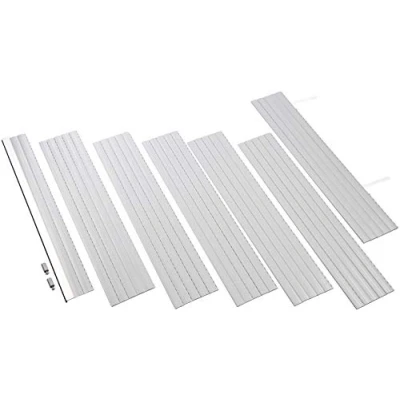 Image of Schellenberg 20089 100 x 120 cm Cover Set PVC Mini for 40 mm Steel Pipe Shafts Grey Width Can be Shortened Including Roller Shutter Hangers Aluminium End Strip Stop Plug, Gray
