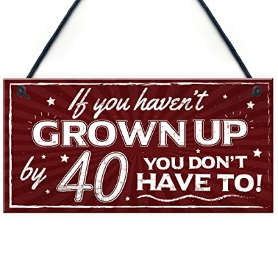 Image of RED OCEAN Novelty 40th Birthday Hanging Plaque Friendship Family Funny Gift For Mum Dad Brother