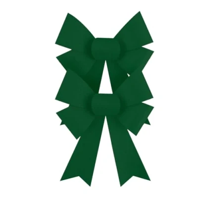 Image of Eurowrap Forest Green Velour Bows Pack of 2