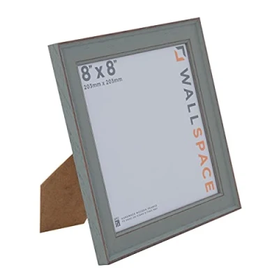 Image of Wall Space 8x8 Green Frame Wooden Shabby Chic Photo inches Square Frames All Picture are made from SOLID WOOD and comes with REAL GLASS