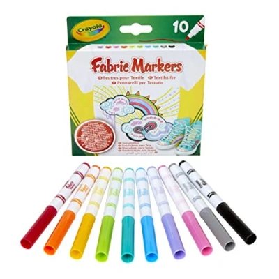 Image of Crayola 58 8633 E 000 10 Markers for Fabrics.