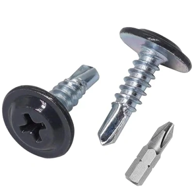 Image of SKIR&#039;CO (Pack of 400 pcs) Painted 4.2 x 16 mm Self Drilling Screws, Phillips Modified Truss Head, Sheet Metal Screw, Wafer Head (400, Anthracite Grey RAL 7016)