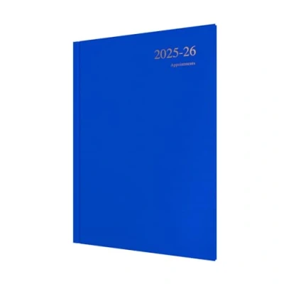 Image of Collins &#039;Essentials&#039; 12 Month Mid/Academic Year Planner, July 2025 2026 Week to View Appointments Diary, A4 Hard Cover, Blue