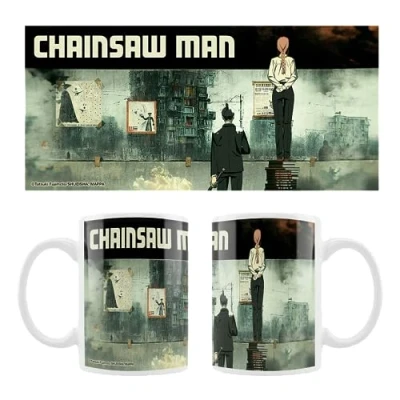 Image of Crunchyroll Chainsaw Man Motif: AKI &amp; Maki Mug 320 ml Original Licensed
